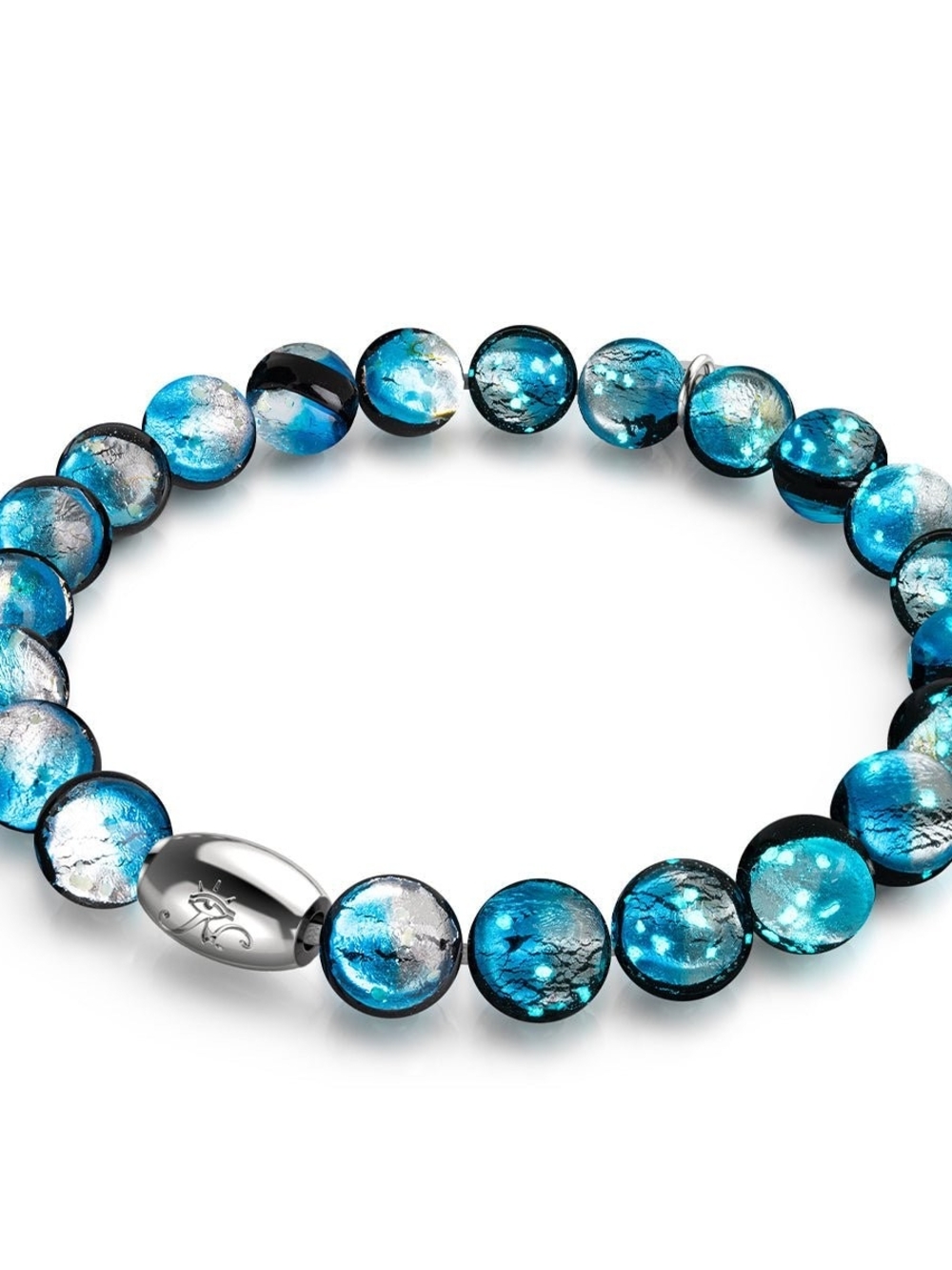 🆕️ NOGU Blue Eclipse .925 Sterling Silver Lunar Glass Bracelet